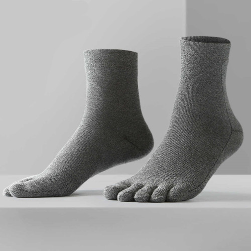 100%纯棉抗菌防臭五指袜男分趾袜