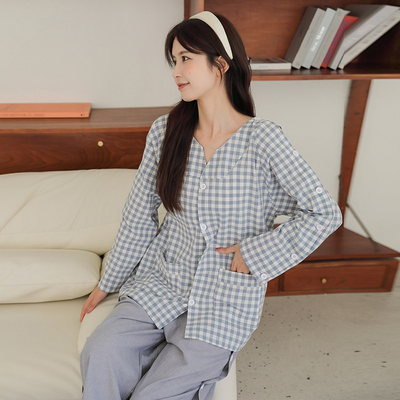 艾灸服高档女中医理疗服刮痧采耳美容院纯棉情侣加肥前后开衫长款