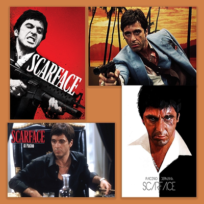 疤面煞星电影海报Scarface阿尔帕西诺装饰画宿舍卧室墙贴