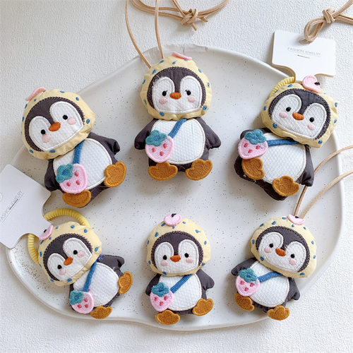 新款儿童可爱卡通企鹅发夹发圈项链女童侧边刘海夹扎头发皮筋头绳