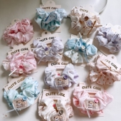 甜美小清新格子波点大肠发圈女孩扎马尾丸子头发绳蝴蝶结卡通头绳