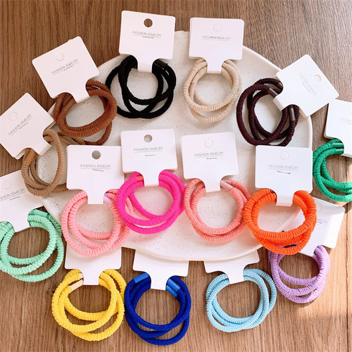 韩版新款彩色简约基础头绳高弹力皮筋发圈女扎马尾丸子头发绳头饰