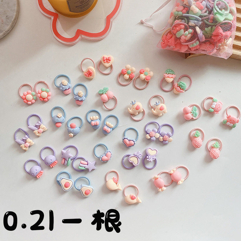 40个装可爱儿童小号手指发圈彩色女童编发小皮筋发绳百搭公主发饰