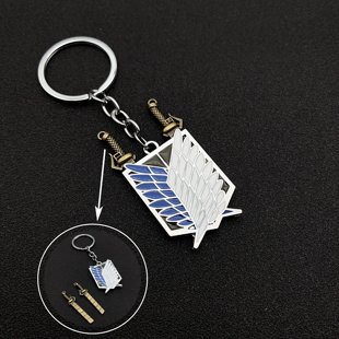 动漫进击的巨人周边 自由之翼可拆卸项链 调查兵团徽章钥匙扣挂件