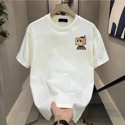 出口外贸大牌尾货清仓捡漏~夏季重磅纯棉短袖t恤男宽松上衣ins潮