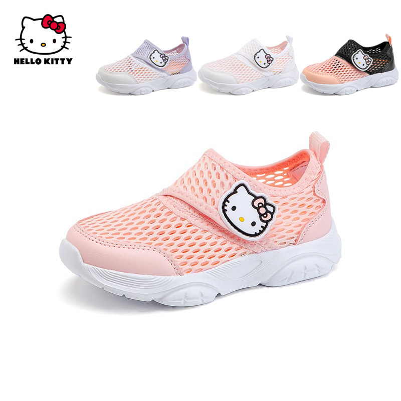 凯蒂猫女童夏季小白鞋白色跑步鞋