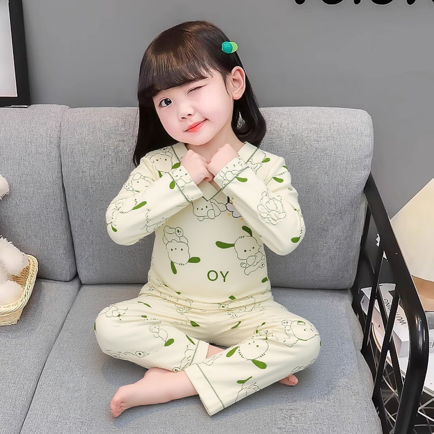 女童纯棉睡衣春秋季2026新款中大儿童家居服秋天小孩空调两件套装