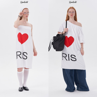 Rockrio Rarelicold 爱心字母两穿连衣裙