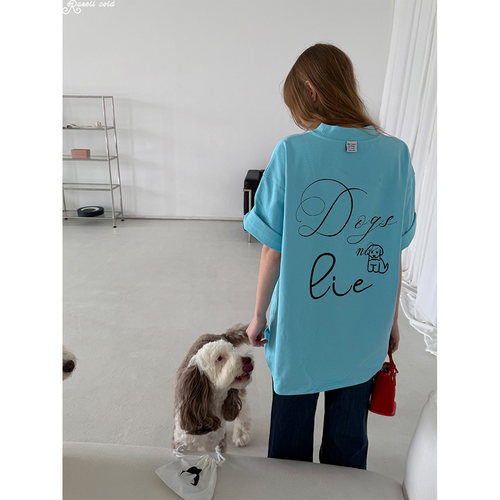 Rockrio Rarelicold【dogs no lie】星星贴布短袖圆领休闲t恤