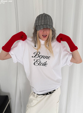 Rockrio Rarelicold “Bonne Étoile”字母标语印花短袖T恤