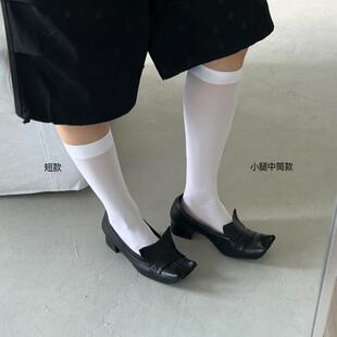 中筒小腿袜 微透白色丝袜 女士打底袜 Rarelicold Rockrio