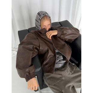 夹棉版 Rockrio 常规 棕色翻领夹克 Rarelicold