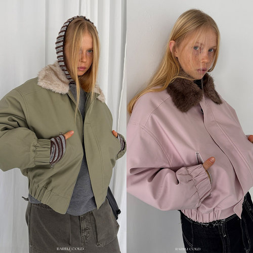 Rockrio Rarelicold 毛毛翻领短夹克保暖棉服外套