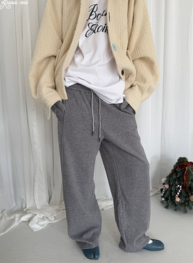Rockrio Rarelicold 舒适慵懒灰色加绒卫裤