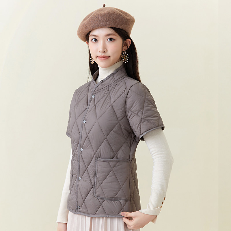 医生护士半袖马甲女工作服修身短款双面穿坎肩保暖防寒小马夹