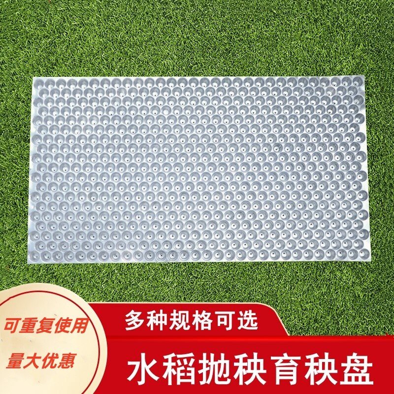 塑料水稻育秧盘9寸机插平盘塔式手抛稻苗秧盘谷物育苗盆透明434孔