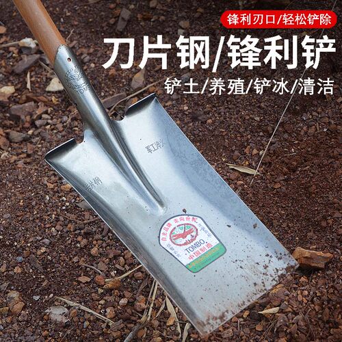 平头锹铁锹全钢农用铁锨方挖树