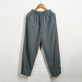 中国风亚麻裤 棉麻休闲裤 男裤 由天 子宽松直筒裤 男士 春秋苎麻长裤