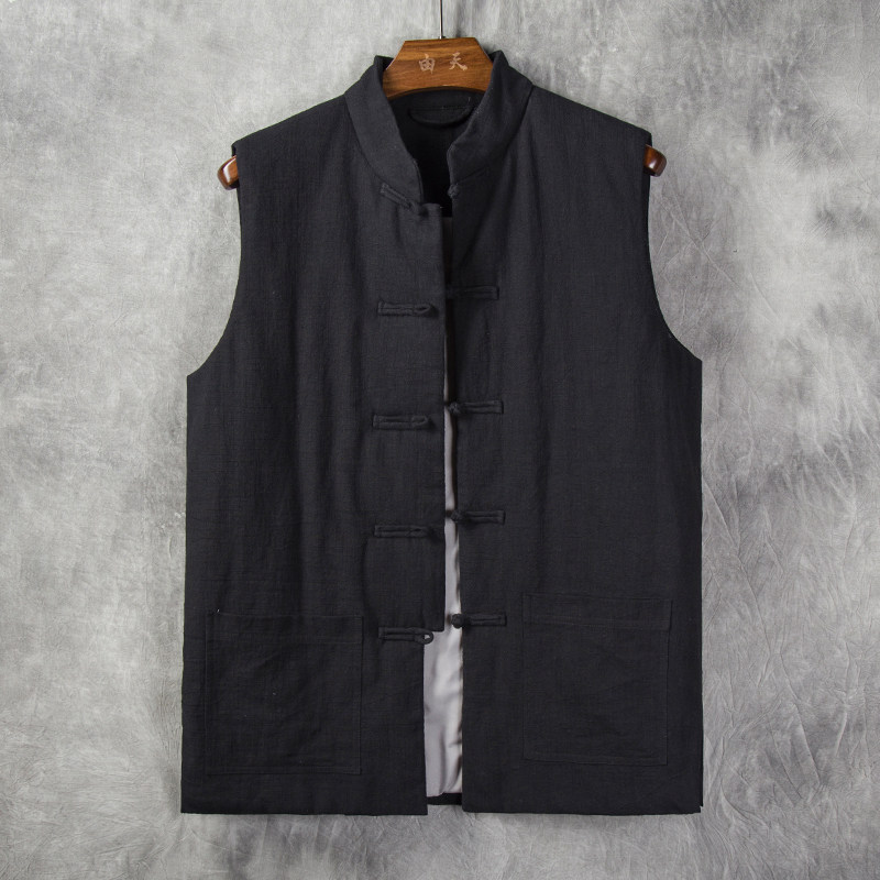 中式复古风唐装加棉马甲