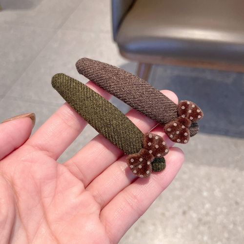 韩系复古波点蝴蝶结bb夹女高级感时尚侧边碎发刘海夹豌豆夹头饰