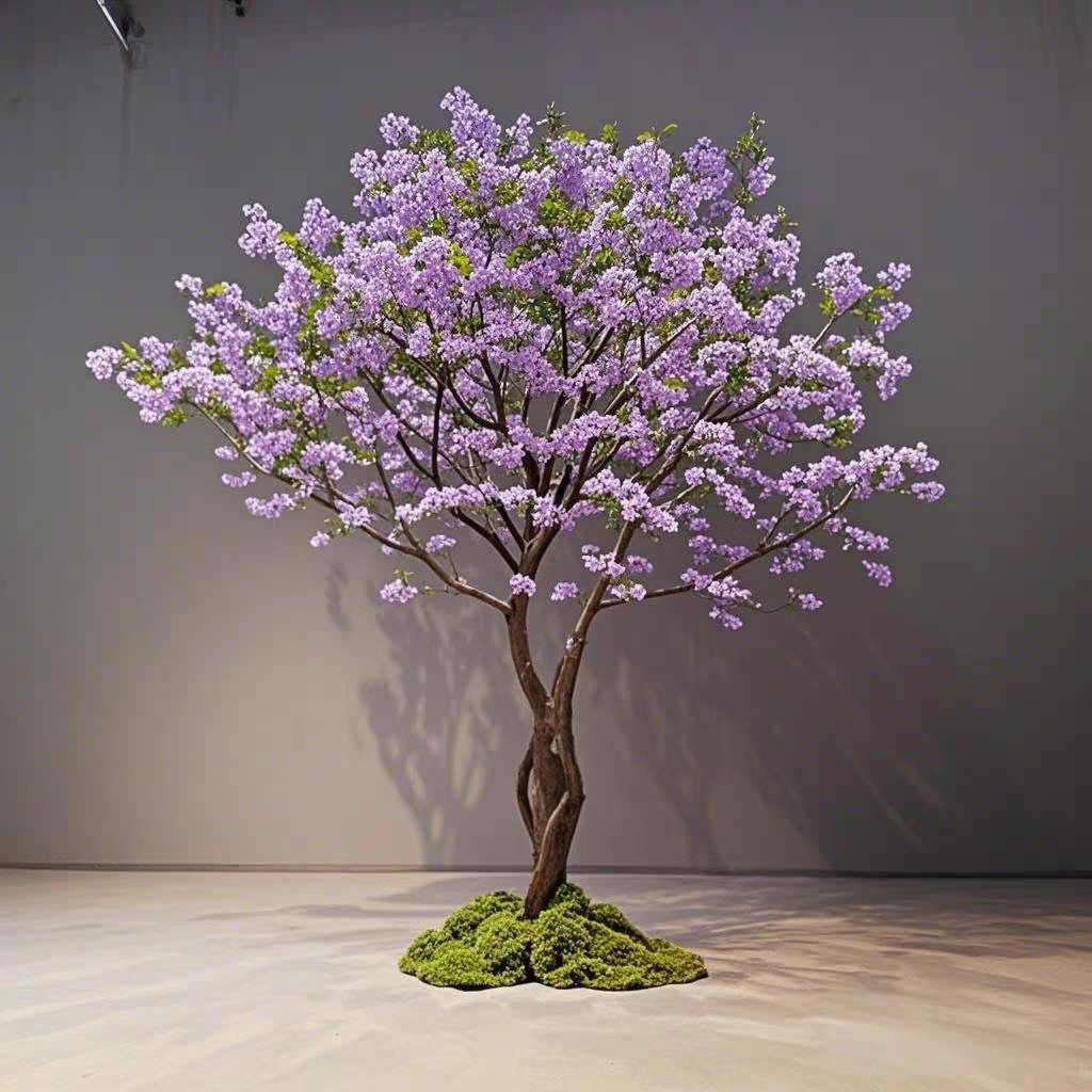仿真丁香花树蓝花楹紫藤花树樱花树桃花树 布景道具摆件背景装饰