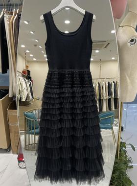 【5181人收藏】商场同款黑色气质收腰显瘦吊带裙内搭背心蛋糕连衣