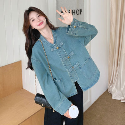 chic宽松今年流行爆款新中式牛仔短外套女春秋新款休闲气质小个子