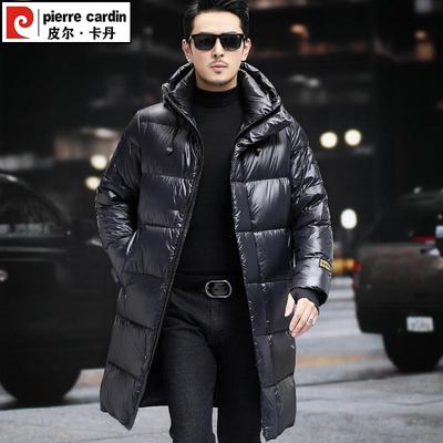 皮尔卡丹冬季男士羽绒服长款外套