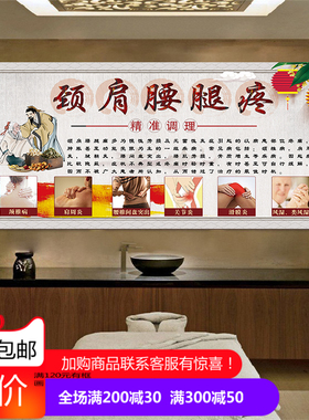 美容院中医养生理疗推拿装饰画