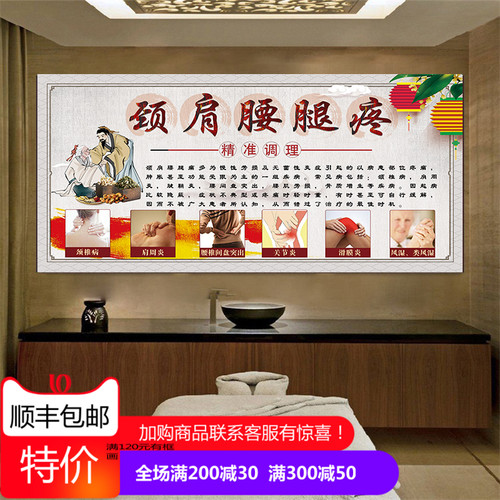 美容院中医养生理疗推拿装饰画