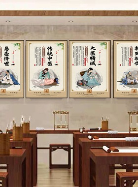 中医养生馆装饰画传统国风墙壁画