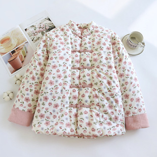 小碎花纯棉花棉衣女士秋冬装妈妈加厚保暖短款棉袄中老年外穿棉服