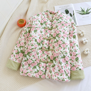 冬季女士加厚棉衣2025新款纯手工中式复古棉服保暖外套碎花棉袄女