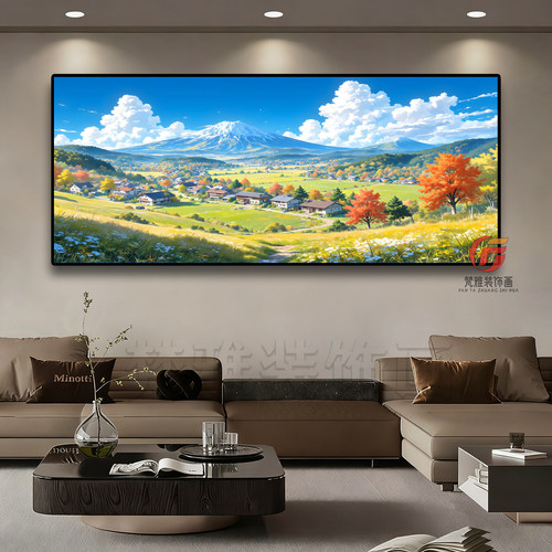 小新治愈系风景装饰画宫崎骏北欧