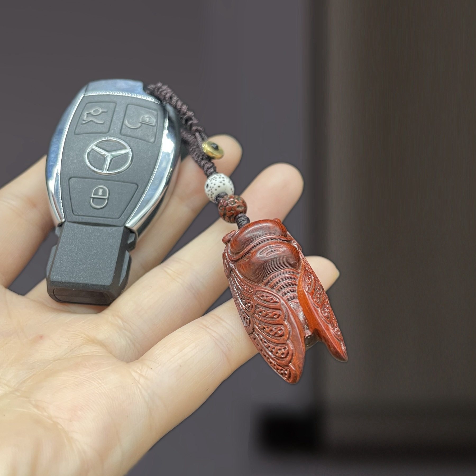 金匠大作一鸣惊人金刚结编织绳钥匙扣犀角紫檀知了禅车挂饰手机链,饰品/流行首饰/时尚饰品新,紫檀,淘宝优惠券,粉丝福利购,淘宝优惠卷