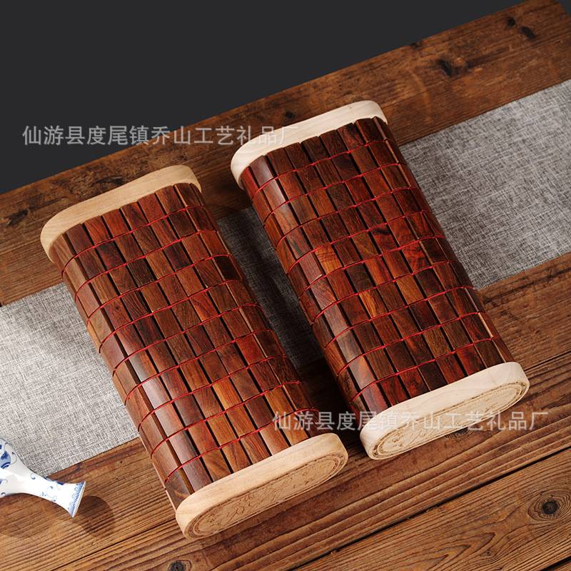 金匠大作大红酸枝夏季清凉枕头麻将枕床上用品红木硬枕带弹性夏天