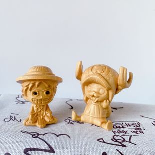 金匠大作黄金檀木雕卡通海贼王乔巴实木雕刻手把件桌面摆件送礼品