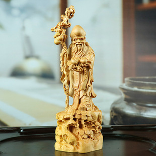 金匠大作木雕黄杨雕刻工艺品生日祝贺寿人物客厅礼品老寿星公摆件