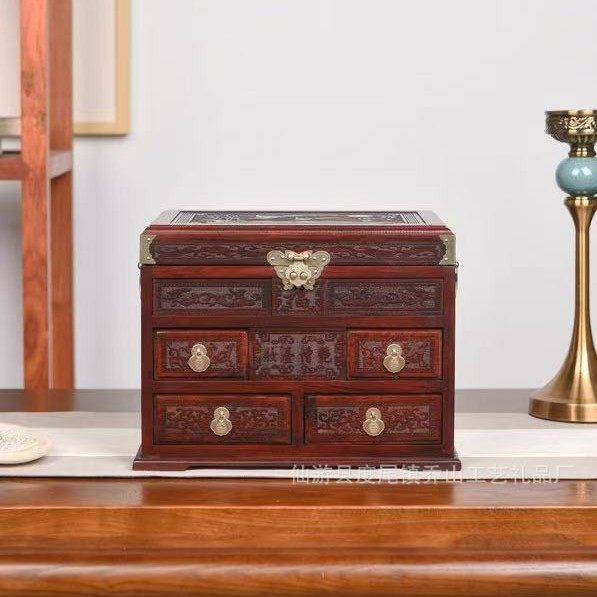 金匠大作添花首饰盒实木中式结婚红木巴里黄檀珠宝箱饰品送礼收藏,饰品/流行首饰/时尚饰品新,首饰箱,淘宝优惠券,粉丝福利购,淘宝优惠卷