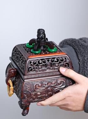 金匠大作老挝大红酸枝熏香炉盘香炉中式复古木质香器客厅书房摆件