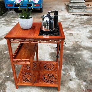 金匠大作缅花木质茶水柜移动茶台茶水车功夫茶具茶盘套装 家用茶柜