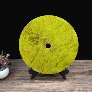 金匠大作黄金樟平安扣底座纪念品创意家居送礼木质手工艺摆件支架