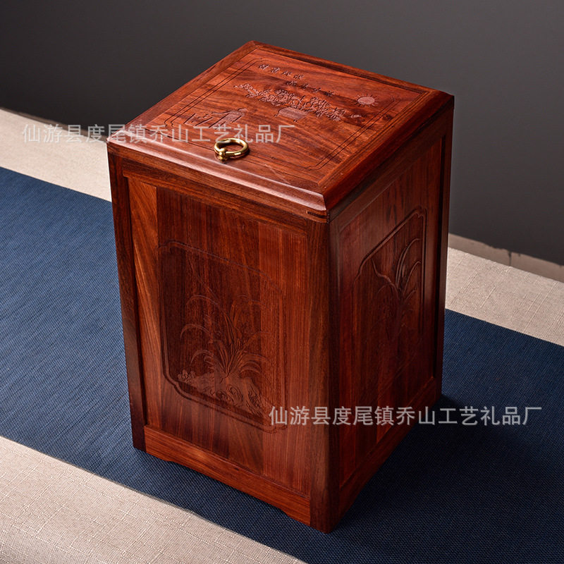 金匠大作圾桶家用客厅办公茶室中式创意茶水桶红木大号带盖废纸篓,家装主材,厨用垃圾桶,淘宝优惠券,粉丝福利购,淘宝优惠卷