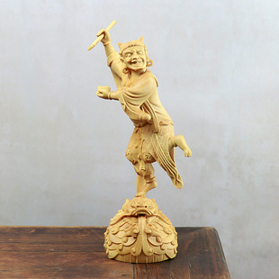 金匠大作木质人物魁星点斗家居饰品书房客厅装饰工艺收藏送礼摆件