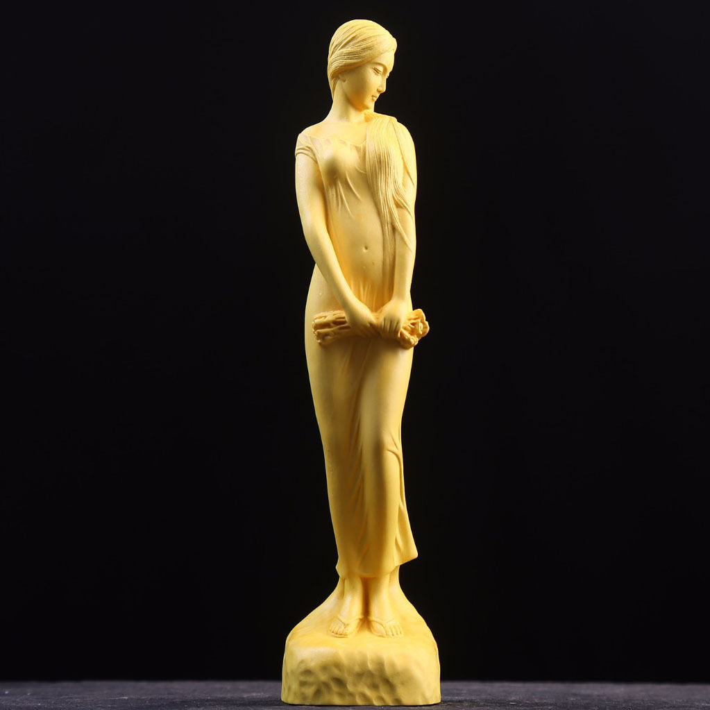 金匠大作杨木雕花样年华美女摆件拿花送女神桌面家居人物装饰礼品,家居饰品,根雕,淘宝优惠券,粉丝福利购,淘宝优惠卷