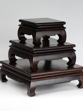 金匠大作红木黑檀木底座工艺品摆件底座实木质长方形奇石头佛像底