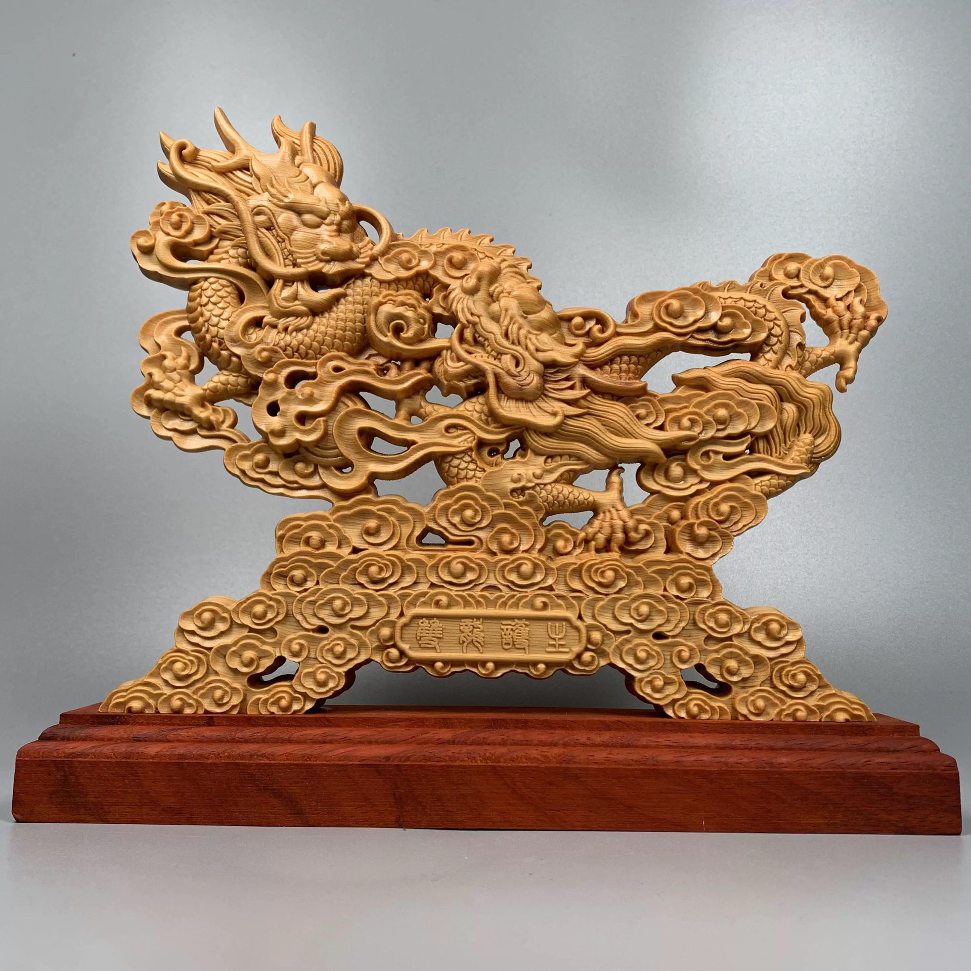 金匠大作雕双龙戏珠佛像摆件双龙护主动物客厅电视柜商务礼品装饰