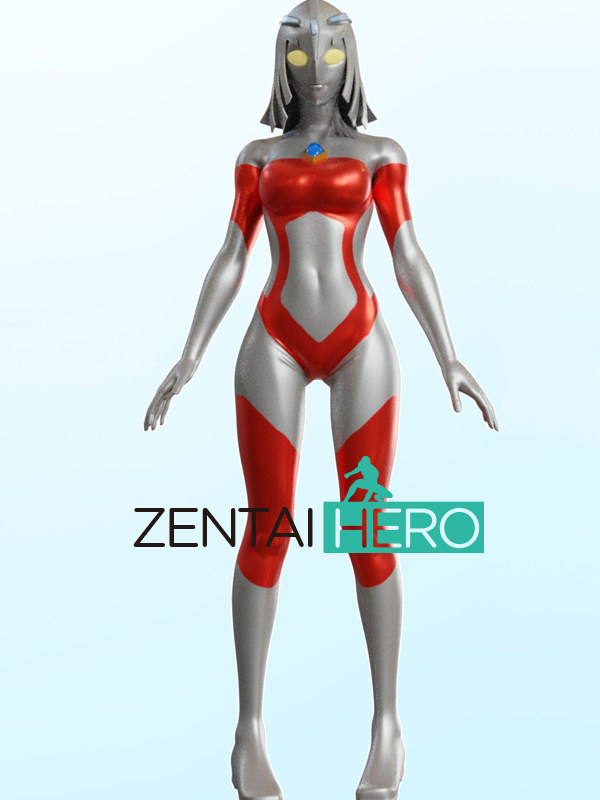 二次元太阳神凹凸曼 奥特女孩连体紧身衣涂胶拼接cosplay服装女