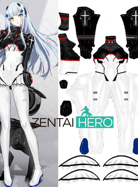 游戏定制款 少女前线 子夜福音HK416弹力印花连体紧身衣cosplay服