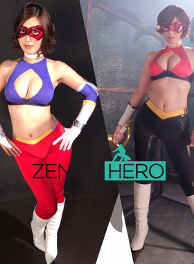 G社Heroine女英雄特摄cosplay性感战队拼接紧身衣cosplay两件套